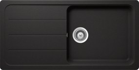 Schock Formhaus D-100L konyhai mosogatótálca Cristalite Nero 1000 x 500 mm, gránit, megfordítható, hagyományos beépítés, fekete