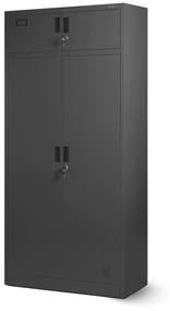 Fém öltözőszekrény BORYS, 900 x 1850 x 500 mm, antracit