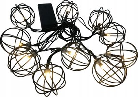 Kerti girland Akkumulátoros Fénylánc Gömb 10x Loft 2700K 2,1m