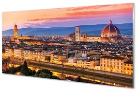 Üvegképek Olaszország Panorama éjszaka székesegyház 100x50 cm