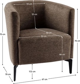 Design fotel, barna/fekete, KAPY