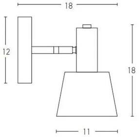 Zambelis 20219 - Fali spotlámpa 1xE14/25W/230V szürke