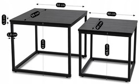 Dohányzóasztal szett. TEVET Fekete színben.