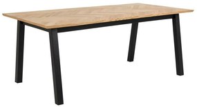 Asztal Oakland 387Fekete, Tölgy, 75x95x180cm, Laminált forgácslap, Közepes sűrűségű farostlemez