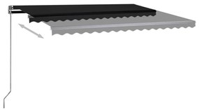 antracitszürke szélérzékelős és LED-es napellenző 450x350 cm