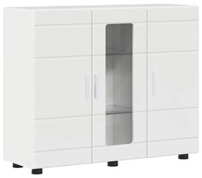 Széf polcokkal Magasfényű fehér 55.5 x 29 x 100 cm Faanyag