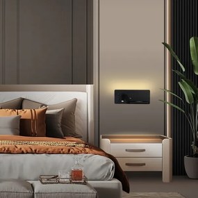 Immax 08287L-LED Fali lámpa polccal, USB-vel és vezeték nélküli töltéssel LED/3W/230V + LED/3W