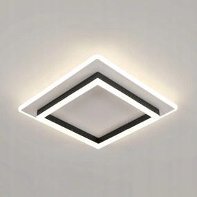 Lampa Sufitowa Plafon Led Kwadrat Czarny Natynkowa Nowoczesny 41W 4000K