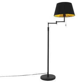 Állólámpa fekete fekete árnyékolóval és állítható karral - Ladas Deluxe