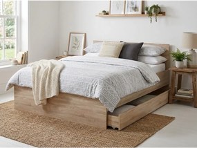 Ágy ELISA 140 x 200 cm, sonoma tölgy Matrac: Coco Maxi matrac 20 cm, Ágyrács: Lamellás ágyráccsal