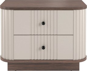Vesper éjjeliszekrény készlet 2 db-os 56 cm - kasmír / dió / fekete fogantyúk