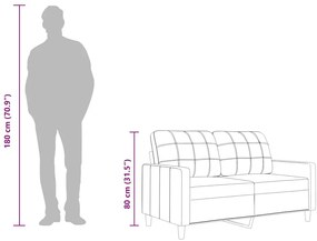 2 személyes világossárga szövet kanapé 140 cm