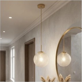 Brilagi - Kábelre függesztett csillár STELLA 1xE27/60W/230V átm. 18 cm bézs/arany