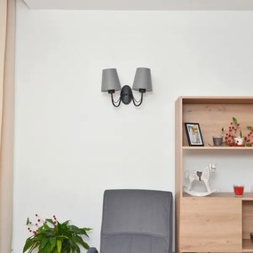Fali lámpa MALBO 2xE27/15W/230V szürke/fekete