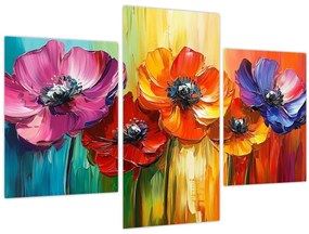Kép - Öt színes virág (90x60 cm)