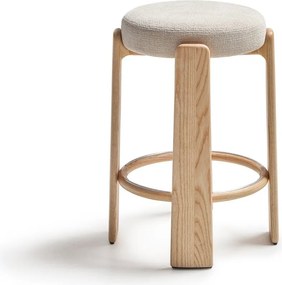 Bézs-világos natúr színű kőrisfa bárszék (ülésmagasság 75 cm) Granite – Kave Home