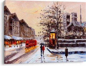 Kép - Egy téli város festménye (70x50 cm)