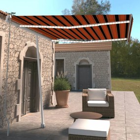 narancssárga és barna kézzel kihúzható napellenző 300 x 250 cm