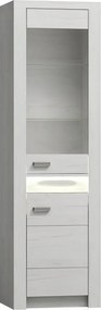 Vitrines szekrény, kőris fehér, INFINITY I-04