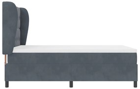 Ágykeret Mattress-szel - Sötétszürke - 140x200 cm - Bársonyos