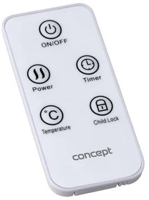 Concept KS4010 - Elektromos direkt fűtőtest/konvektor 2000 W, IP24, fekete, távirányítóval