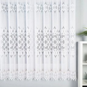 Jacquard függöny geometrikus mintás 180cm fehér