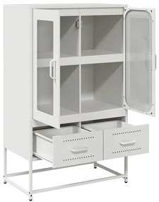 fehér acél magasszekrény 68x39x111,5 cm