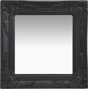 vidaXL fekete barokk stílusú fali tükör 40 x 40 cm