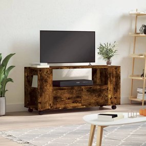 Füstös tölgyszínű szerelt fa TV-szekrény 102x34,5x43 cm