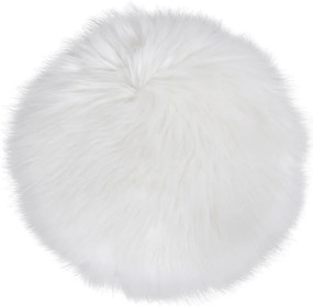 Mesterséges báránybőr ülőpárna, fehér, 35 cm