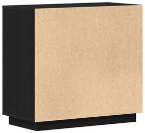 Oldalszekrény Fekete Tölgy 80x34x75 cm Műszaki Fa