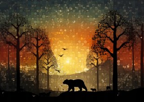 Poszter 84,1x59,4cm Nyugat a vadregényes erdőben