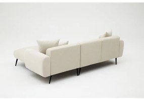 L alakú sarokülőgarnitúra PISA, krémszínű, jobb oldali