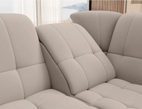 Bézs bársony kinyitható-tárolóhelyes sarokkanapé (jobb oldali-L alakú) Sado – ELTAP