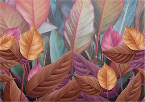 Fotótapéta Flizelin Dekoratív tapéta Színes levelek 208x146 Ragasztó