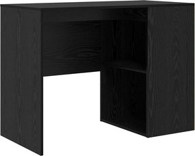vidaXL Asztal polcokkal Fekete tölgy 102 x 50 x 75 cm Faanyag