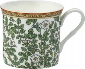 Porcelán bögre botanikai mintával, zöld levelek motívummal bögre 300 ml