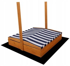 Tető a gyermek fa homokozóhoz Baby Mix 120x120 cm kék-fehér