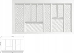 Max fiókbetét szekrényhez 90cm evőeszköztartó fehér Rejs