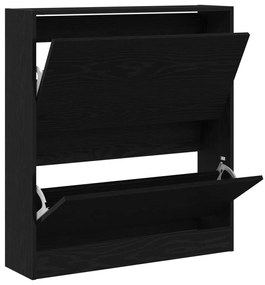 Cipőtároló Flip Fiókkal Fekete Tölgy 80x21x87,5 cm