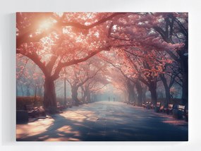 Vászonkép Canvas Kilátás Japán Park Cseresznye Fák Sikátor 100x75