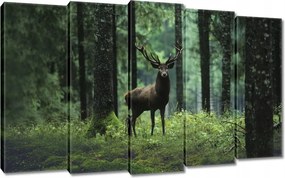 Vászonkép 150x95 Szarvas az erdő közepén