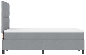 Box Spring Ágy Mattal Világosszürke 120x200 cm Szövet