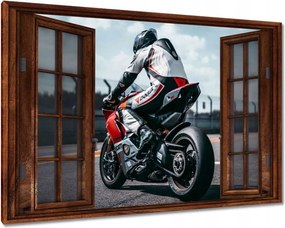 Vászonkép 60x40 Motoros a pályán