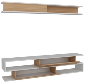 TV szekrény Sims - White, Teak