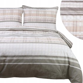 Pamut ágyneműhuzat 180x200 Pamut 100% klasszikus kockás pasztell Bézs barna