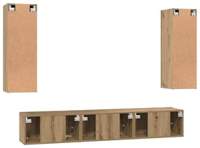 TV szekrény garnitúra 5 pcs kézműves tölgy 30.5 x 30 x 90 cm