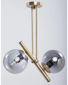 Szürke-aranyszínű mennyezeti lámpa üveg búrával ø 15 cm Libra – Squid Lighting