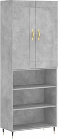 vidaXL betonszürke szerelt fa magasszekrény 69,5 x 34 x 180 cm