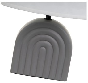 Fehér-szürke kerámia asztali lámpa textil búrával (magasság 31 cm) – Casa Selección